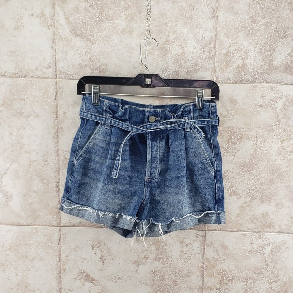 Button Fly Hollister Paperbag Jean Shorts Ultra High Rise VTG Stretch Sz 3 W26